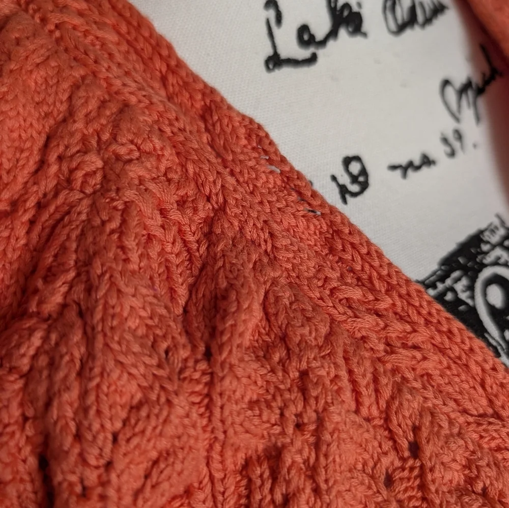 NWT Free People Orange Cable-Knit Wrap Sweater